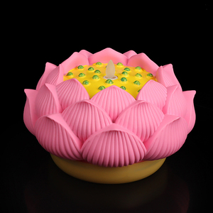 Lumière de <span class=keywords><strong>bougie</strong></span> sans flamme <span class=keywords><strong>LED</strong></span> danse réaliste pour Festival <span class=keywords><strong>bougie</strong></span> de fleur de Lotus à mèche mobile - Product Image 4