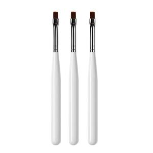 ชุดอุปกรณ์ทำเล็บ 3 ชิ้น แปรงเจลทำเล็บหัวกลมสีขาว แปรงทำเล็บ<span class=keywords><strong>ปาก</strong></span>แบนสำหรับอบเจล แปรงต่อเล็บเจล <span class=keywords><strong>ปาก</strong></span>กาทาเจล - Product Image 1