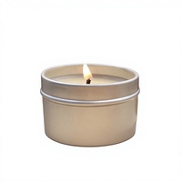 Bougie parfumée cylindrique en cire de soja, aromathérapie, faite à la main, emballage en boîte métallique, 43g, vente en gros, usage domestique