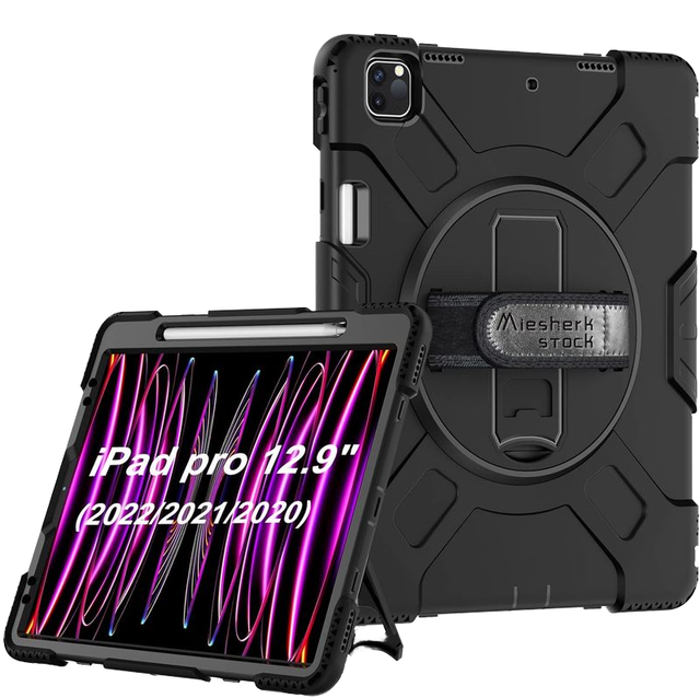 AilesTecca Universal Silicone PC Protective Tablet Case with Holder & Shoulder Strap for iPad Mini 6