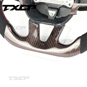 Accesorios Interiores para Automóviles Compatibles con Dodge PU Charger <span class=keywords><strong>Srt</strong></span> 2012 Challenger, Volante de Cuero Perforado con Fibra de Carbono - Product Image 4