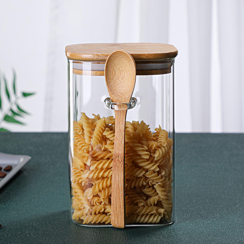 Square sealed jar with spoon 1000ml (100mm*150mm)