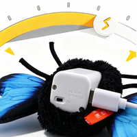 Jouet pour chat électrique rechargeable USB-C, papillon vibrant, activé par le toucher, simulation bionique, 3 modes, jouet interactif en peluche pour animaux de compagnie