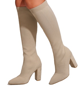 Calze da <span class=keywords><strong>donna</strong></span> tacco spesso al ginocchio <span class=keywords><strong>stivali</strong></span> comodo tessuto elastico 10cm tacco taglia <span class=keywords><strong>42</strong></span> inverno abbigliamento quotidiano Chaussures Pour Ladies - Product Image 1