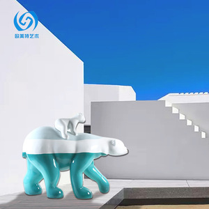 Escultura de Fibra de Vidrio con Forma de Lágrimas de Oso Polar, Figura Abstracta de Animal para Decoración de Parques Infantiles - Product Image 3