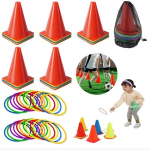 Juego de Conos de Plástico para Lanzar Anillos, Juego de Carnaval al Aire Libre para Niños y Adultos, Diversión en el Patio Trasero, Juego para Fiestas de Cumpleaños - Product Image 1