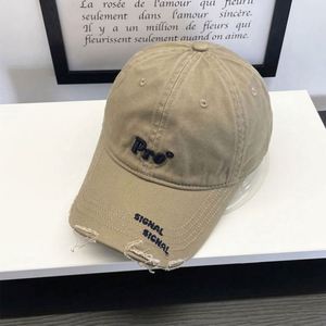 Wholesale High Quality 100% Cotton Custom Embroidered Distressed Brim Vintage Baseball Cap Distressed <b>Hat</b> - Product Image 5