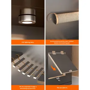 Venta directa de fábrica, madera maciza sostenible moderna, multicapa, gato <span class=keywords><strong>grande</strong></span>, Villa, marco de escalada, perros, animales pequeños, botón - Product Image 4