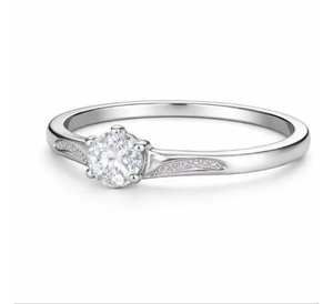 Anillo de Plata de Ley 925 con Circonita Cúbica Solitario, el Más Vendido, para Mujeres y Niñas - Product Image 3