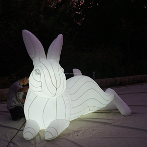 Lapin gonflable géant pliant avec carotte, pour décoration d'événements et centre commercial - Product Image 4