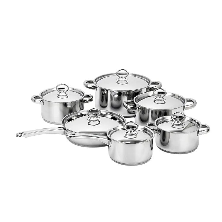 2024 Africa market sale China manufacturer 15pcs stainless steel cookware sets cheap for sale
