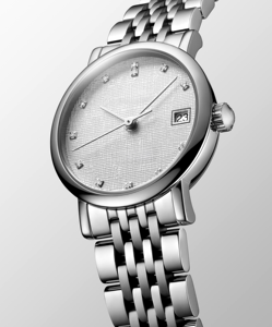 Reloj mecánico de acero inoxidable con esfera blanca esmerilada y manecillas plateadas para uso diario en negocios y ocio de Longinesing - Product Image 3