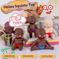 Figurine Squishy Noire Natasha, Jouet Anti-Stress Mignon et Original pour Garçons de 2 à 4 Ans, en Plastique