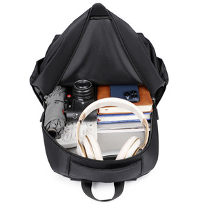 Fashion Backpack 15 Inches <b>Computer</b> Compartment Unisex Business Travel School <b>Bag</b> Solid Color Letter Design - Product Image 3