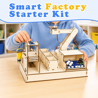 Zetok Wooden DIY Smart Factory Starter Education Kit untuk Papan Kontrol, Mainan STEM 16-Lesson untuk Remaja