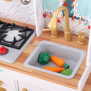 Cuisine en bois populaire pour enfants, jeu de rôle, avec machine à glaçons, évier, robinet et brûleurs - Product Image 4