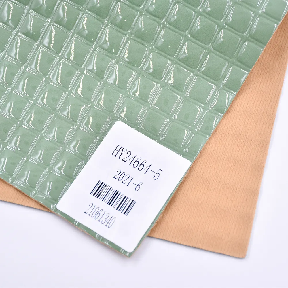 Китайский поставщик материалов, зеленая модная искусственная кожа, купить искусственную кожу, синтетический рельефный материал из искусственной кожи для сумок
