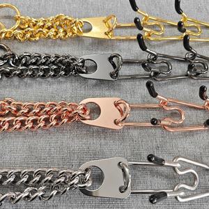 Collar de Adiestramiento para Perros de Acero Inoxidable Color Oro Rosa, Resistente - Product Image 4