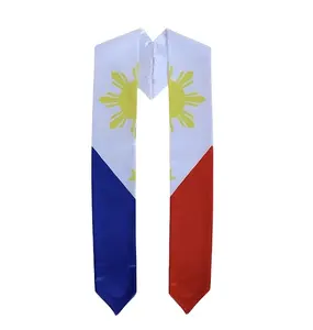 कस्टम फिलीपींस ध्वज स्नातक देश ध्वज स्टोल सैश स्कार्फ स्नातक गौरव