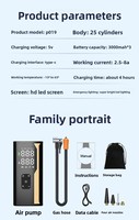 Compresseur d'air portable professionnel 6000 A à charge rapide avec affichage numérique, lampe de poche intégrée pour urgences automobiles – Prêt à l'emploi