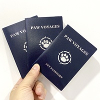 Livret de certificats en cuir PU avec feuille chaude personnalisé impression de passeports pour animaux de compagnie