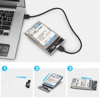 Casing eksternal plastik transparan, Hard Disk Drive 3.0 Tipe C 3.1 2.5 inci HDD portabel SATA USB 2.5 "Ukuran