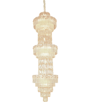 Lustre suspendu en cristal de luxe moderne pour plafonds hauts, salon, hall d'hôtel, table à manger
