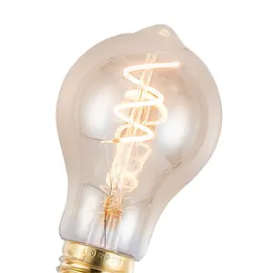 Eco-friendly Tawny Cob 4W E27 LED Spiral Curved Flexible Filament Bulb Lamp
