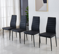 Ensemble table et chaises de salle à manger rectangulaire simple en verre trempé, style minimaliste moderne pour petit espace