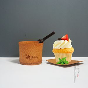 Bamboo Coffee Cup <b>Set</b> With Spoon And Plate Natural Or Carbonized For <b>Tea</b> And Coffee Serving - Product Image 3