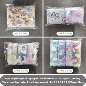 Manta de lana de franela suave para perros, funda de cama cálida con estampado de pata para mascotas - Product Image 6