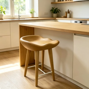 Tabouret ottoman sans dossier en bois massif réglable, style européen moderne et luxueux, pour chambre, hôtel, salon et cuisine, mobilier de maison - Product Image 4