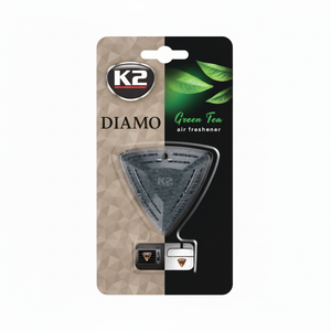 Ambientador para Auto K2 LET'S GIVE DEO DIAMO con Aroma a Té Verde, en Blister con Rejilla de Ventilación y Fijación Colgante - Product Image 1