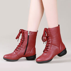 Jazz danse bottes femmes salle de bal dames Latin chaud bottes carré moderne fête chaussures talon moyen 4cm automne hiver danse baskets - Product Image 1