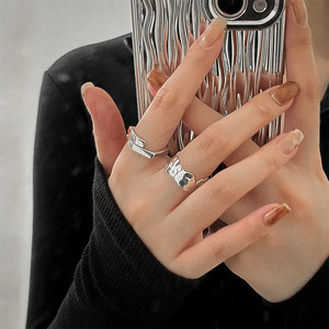 Yinruitai S925 Sterling Silver Geometric <b>Ring</b> Women's Index Finger Minimalist Design Everyday Wear - Product Image 4