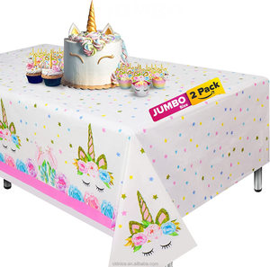 Nice Disposable Tablecloth <strong>Unicorn</strong> Birthday <strong>Party</strong> Custom Plastic Waterproof Table Cover Birthday Wedding <strong>Party</strong> Decorations - Product Image 2