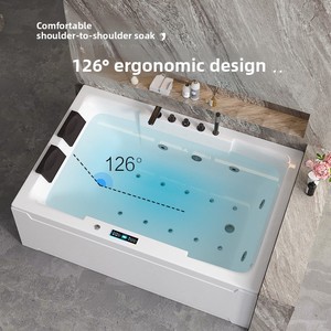 Bain à remous moderne pour 2 personnes, spa en acrylique, baignoire de <span class=keywords><strong>massage</strong></span> avec douche - Product Image 3