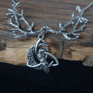 <strong>Witch</strong> Celtic Raven Crow Moon Gothic Rune Gothic Twig <strong>Jewellery</strong> Viking Magic Wicca Pendant Branches Amulet Gift Necklace - Product Image 6