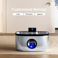 Fontaine à eau pour animaux de compagnie NicePets en acier inoxydable 304 |   Séparateur eau-électricité sans fil |   Fontaine silencieuse anti-brûlure à pompe pour chats et chiens