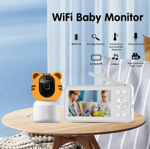 Babyphone sans fil de 4,5 pouces avec musique de berceuse, audio, vision nocturne, fréquence ciblée de 2,4 GHz pour les soins du bébé - Product Image 3