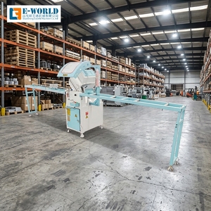 Sierra de Corte de Cabezal Único para Puertas y Ventanas de Aluminio E-WORLD, Automática, de Alta Precisión, 380V, 2.2KW, Maquinaria de Construcción - Product Image 1