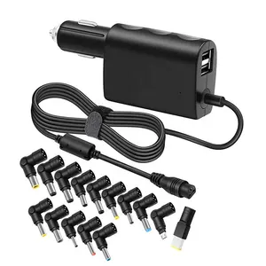 Catu Daya Universal 100W Adaptor Laptop Otomatis Pengisi Daya Mobil untuk Notebook Hp Ace R Asus Lenovo 2USB Pengisi Daya Port untuk Ponsel