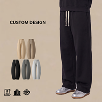 Jogging amples à cordon de serrage pour hommes, en mélange de coton doublé polaire, personnalisables avec logo et marque privée, collection automne