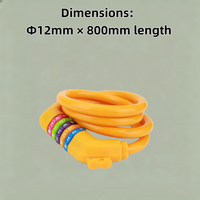 Antivol de vélo à code sans clé Worldcycle CH-502, 12mm*800mm, avec housse de protection en PVC, câble interne en acier inoxydable, étanche et résistant à la rouille
