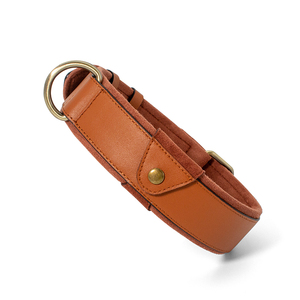 PURESPET <span class=keywords><strong>Collar</strong></span> de perro de cuero genuino ancho con patrón sólido personalizable con cintas ajustables para razas grandes - Product Image 1