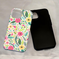 Coque de Téléphone à Double Couche en Film de Sublimation avec Motif Floral pour Apple iPhone 16 15 11 12 13 14 Pro Max 7 8 Plus