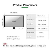 Pantalla Táctil Capacitiva Proyectada de 43 Pulgadas, Pantalla Táctil Interactiva Comercial para Kiosco