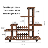 Vente en gros personnalisation Pot de fleur support étagère plusieurs étagères présentoir plante en bois support escalier jardin