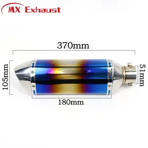 Universal Force Silencer Colored Muffler Pipe 2022 2021 2019 2018 2017 Exosto Moto Bike Motorcycle Exhaust Burning Blue