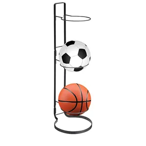 JH-Mech Ball Storage Cage Sports Ball Organizer Save Space Stackable Sleek Finish Long Lasting Metal Vertical Ball Rack